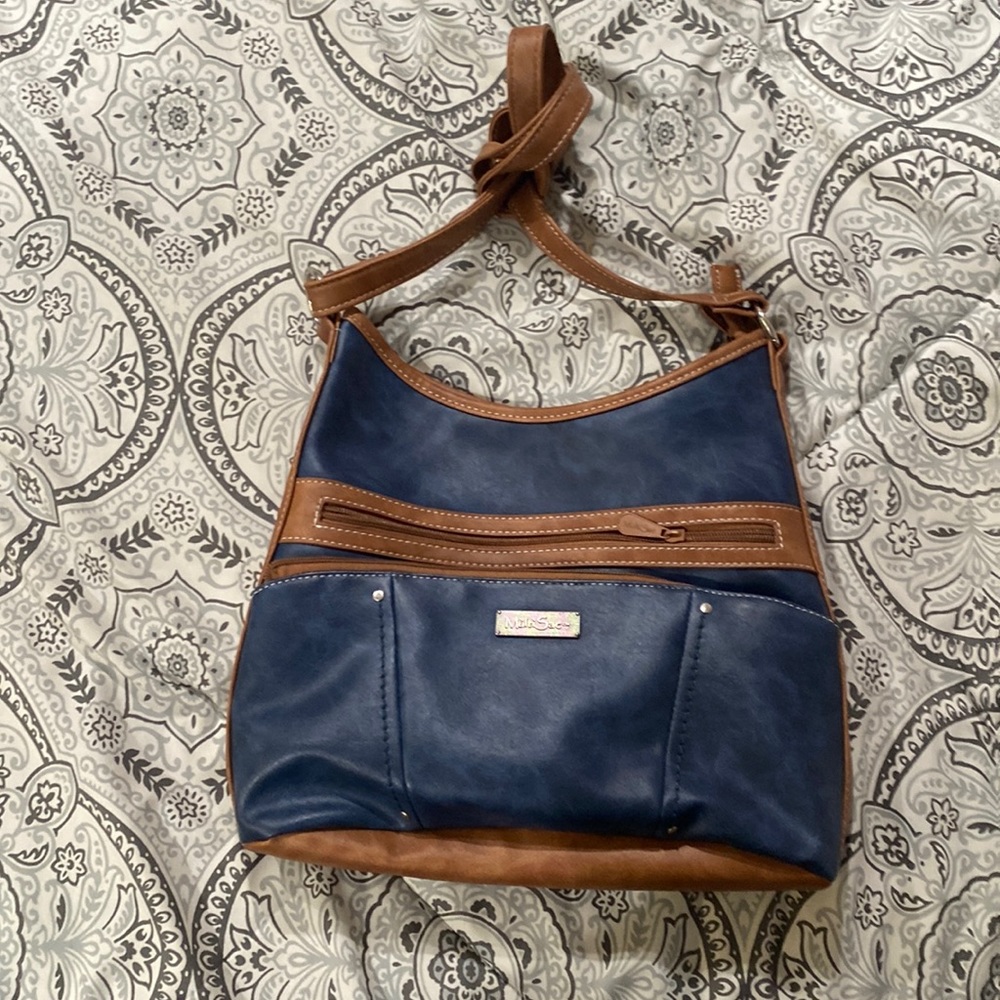 Medium dark blue & brown purse